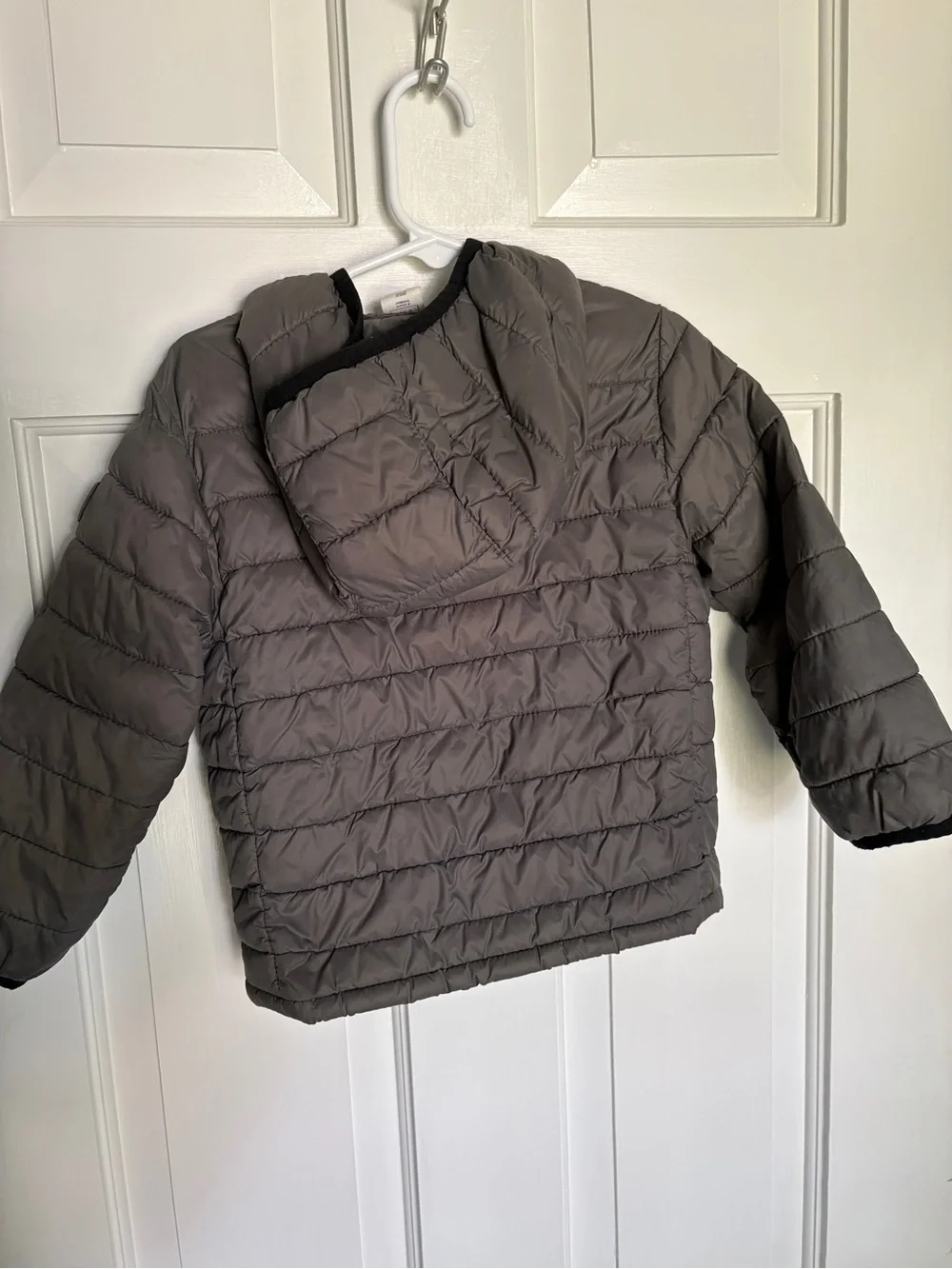 GAP Kids Gray Hooded Puffer Jacket